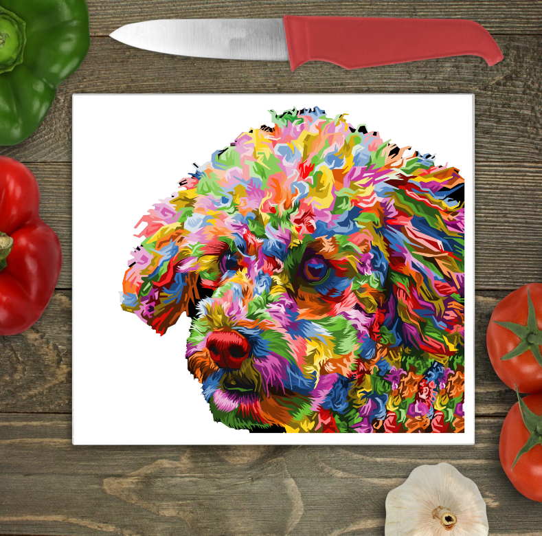 Poodle Glass Chopping Board, Poodle Glass Worktop protector